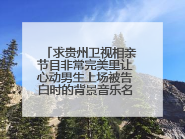 求贵州卫视相亲节目非常完美里让心动男生上场被告白时的背景音乐名称,很好听的一首歌,特别有节奏感。
