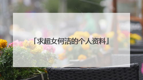 求超女何洁的个人资料