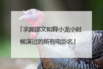 求郝邵文和释小龙小时候演过的所有电影名