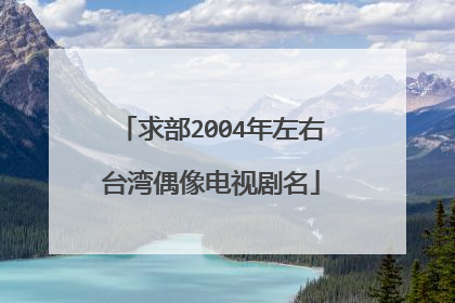 求部2004年左右台湾偶像电视剧名