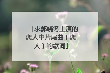 求郭晓冬主演的恋人中片尾曲｛恋人｝的歌词