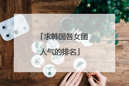 求韩国各女团人气的排名