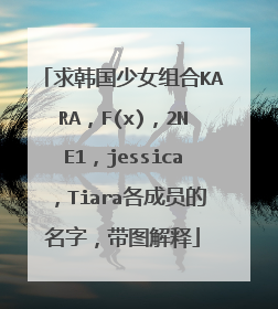 求韩国少女组合KARA,F(x),2NE1,jessica,Tiara各成员的名字,带图解释