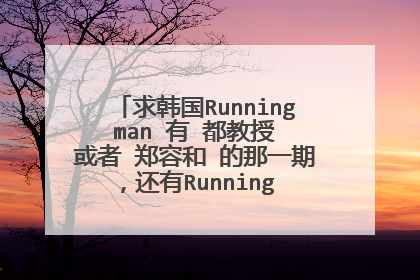 求韩国Running man 有 都教授 或者 郑容和 的那一期,还有Running man中有没有李钟硕?李弘基?参加过?