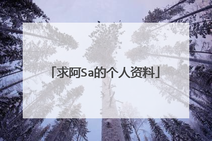 求阿Sa的个人资料