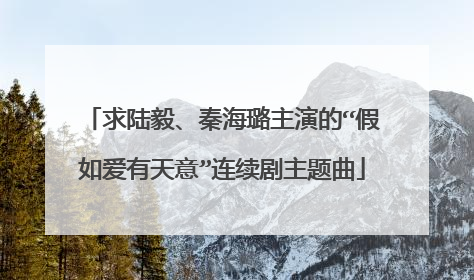 求陆毅、秦海璐主演的“假如爱有天意”连续剧主题曲