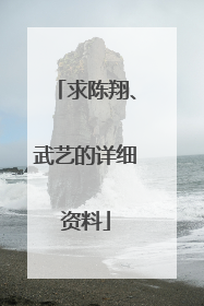 求陈翔、武艺的详细资料