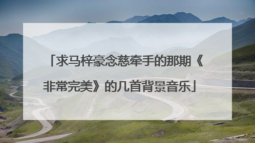 求马梓豪念慈牵手的那期《非常完美》的几首背景音乐