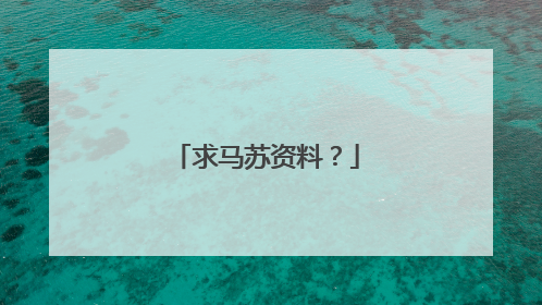 求马苏资料?