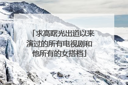 求高曙光出道以来演过的所有电视剧和他所有的女搭档