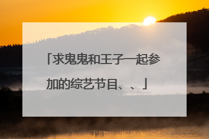 求鬼鬼和王子一起参加的综艺节目、、