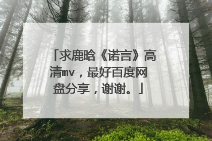 求鹿晗《诺言》高清mv,最好百度网盘分享,谢谢。