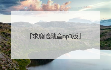 求鹿晗勋章mp3版