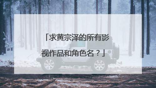 求黄宗泽的所有影视作品和角色名？