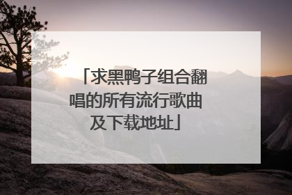 求黑鸭子组合翻唱的所有流行歌曲及下载地址