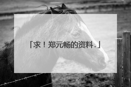 求!郑元畅的资料.