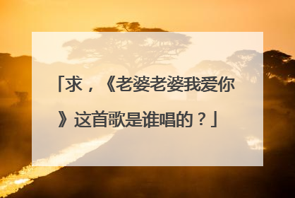 求,《老婆老婆我爱你》这首歌是谁唱的?