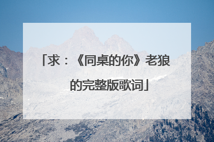 求：《同桌的你》老狼   的完整版歌词
