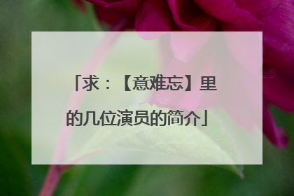 求:【意难忘】里的几位演员的简介