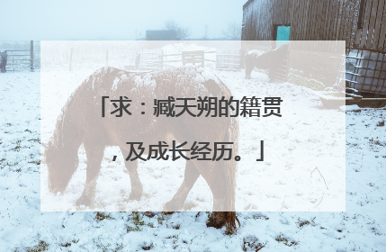 求：臧天朔的籍贯，及成长经历。