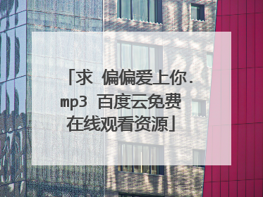求 偏偏爱上你.mp3 百度云免费在线观看资源
