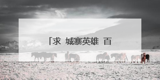 求 城寨英雄 百度云资源，谢谢