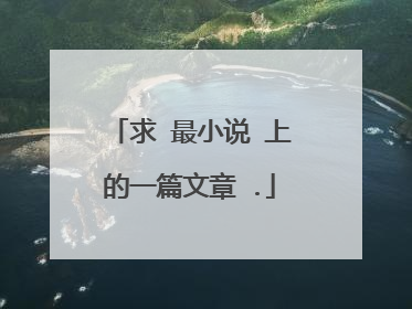 求 最小说 上的一篇文章 .