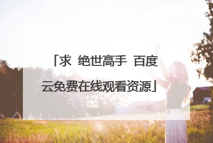 求 绝世高手 百度云免费在线观看资源