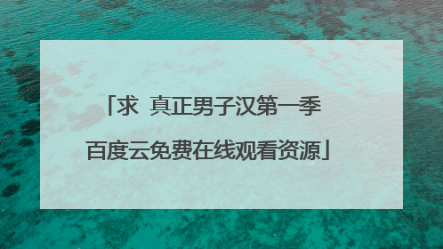 求 真正男子汉第一季 百度云免费在线观看资源