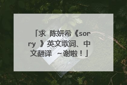 求 陈妍希《sorry 》英文歌词、中文翻译 ～谢啦！