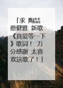 求 陶喆 蔡健雅 新歌《真爱等一下》歌词！ 万分感谢 太喜欢这歌了！