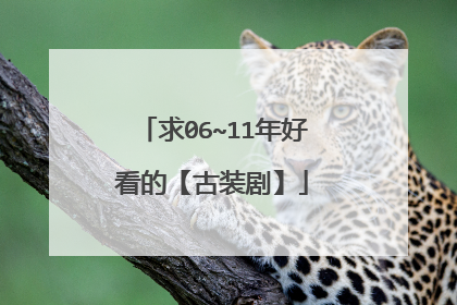 求06~11年好看的【古装剧】