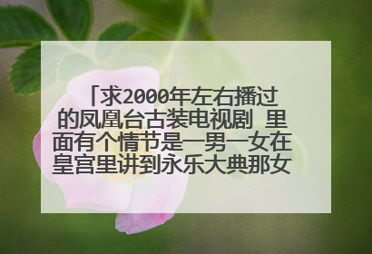 求2000年左右播过的凤凰台古装电视剧 里面有个情节是一男一女在皇宫里讲到永乐大典那女的喜欢那男的