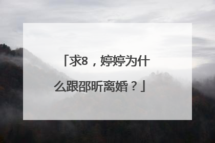 求8，婷婷为什么跟邵昕离婚？