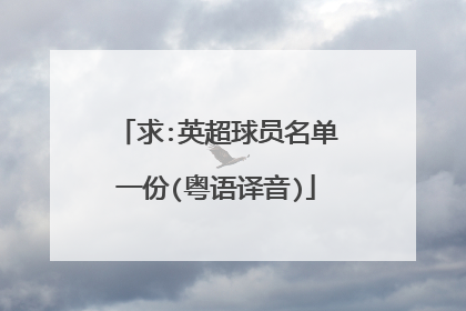 求:英超球员名单一份(粤语译音)