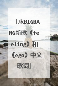 求BIGBANG新歌《feeling》和《ego》中文歌词