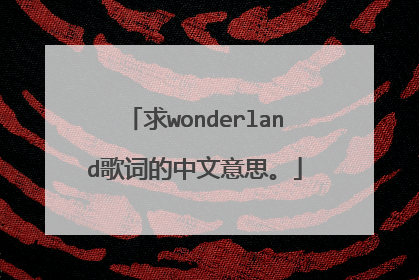 求wonderland歌词的中文意思。