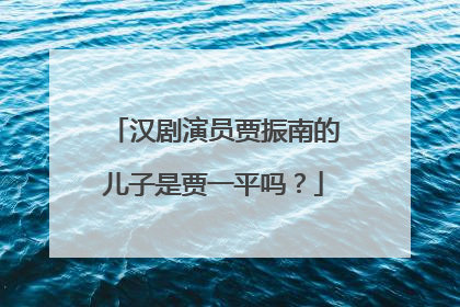汉剧演员贾振南的儿子是贾一平吗?