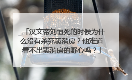 汉文帝刘恒死的时候为什么没有杀死窦漪房？他难道看不出窦漪房的野心吗？