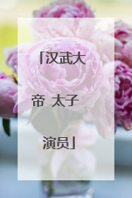 汉武大帝 太子 演员