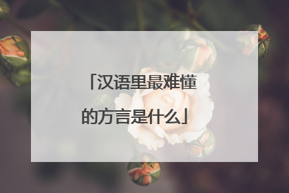 汉语里最难懂的方言是什么