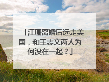 江珊离婚后远走美国,和王志文两人为何没在一起?