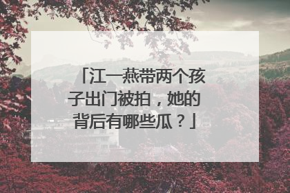 江一燕带两个孩子出门被拍，她的背后有哪些瓜？