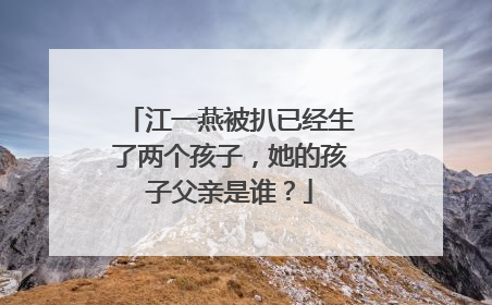江一燕被扒已经生了两个孩子，她的孩子父亲是谁？
