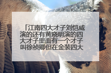 江南四大才子刘恺威演的还有黄晓明演的四大才子里面有一个才子叫徐祯卿但在金装四大才子却叫周文斌