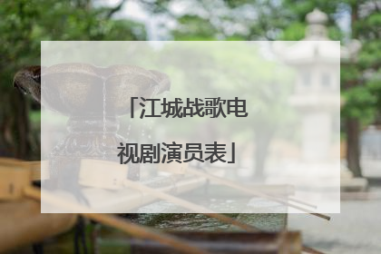 江城战歌电视剧演员表