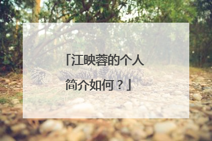 江映蓉的个人简介如何?