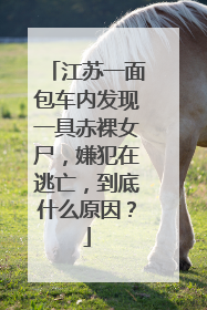 江苏一面包车内发现一具赤裸女尸，嫌犯在逃亡，到底什么原因？