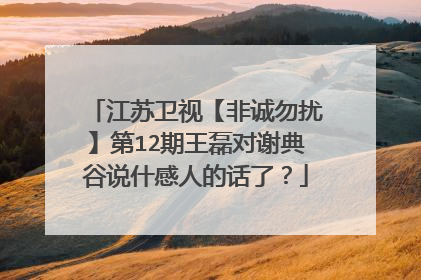 江苏卫视【非诚勿扰】第12期王磊对谢典谷说什感人的话了？