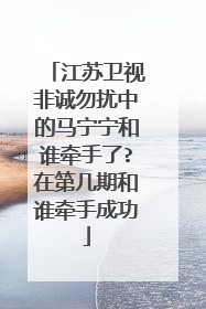 江苏卫视非诚勿扰中的马宁宁和谁牵手了?在第几期和谁牵手成功